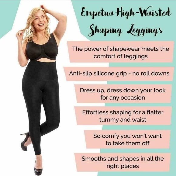 NWT $50 Shapermint Empetua [ XL ] High-Waisted‎ Shaping Leggings Black - Picture 1 of 11
